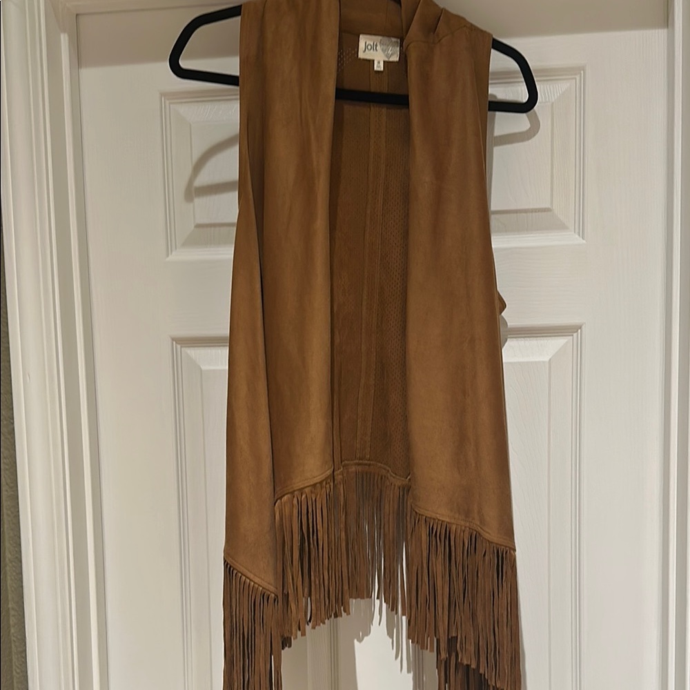 Jolt western asymmetrical Brown Fringe Vest